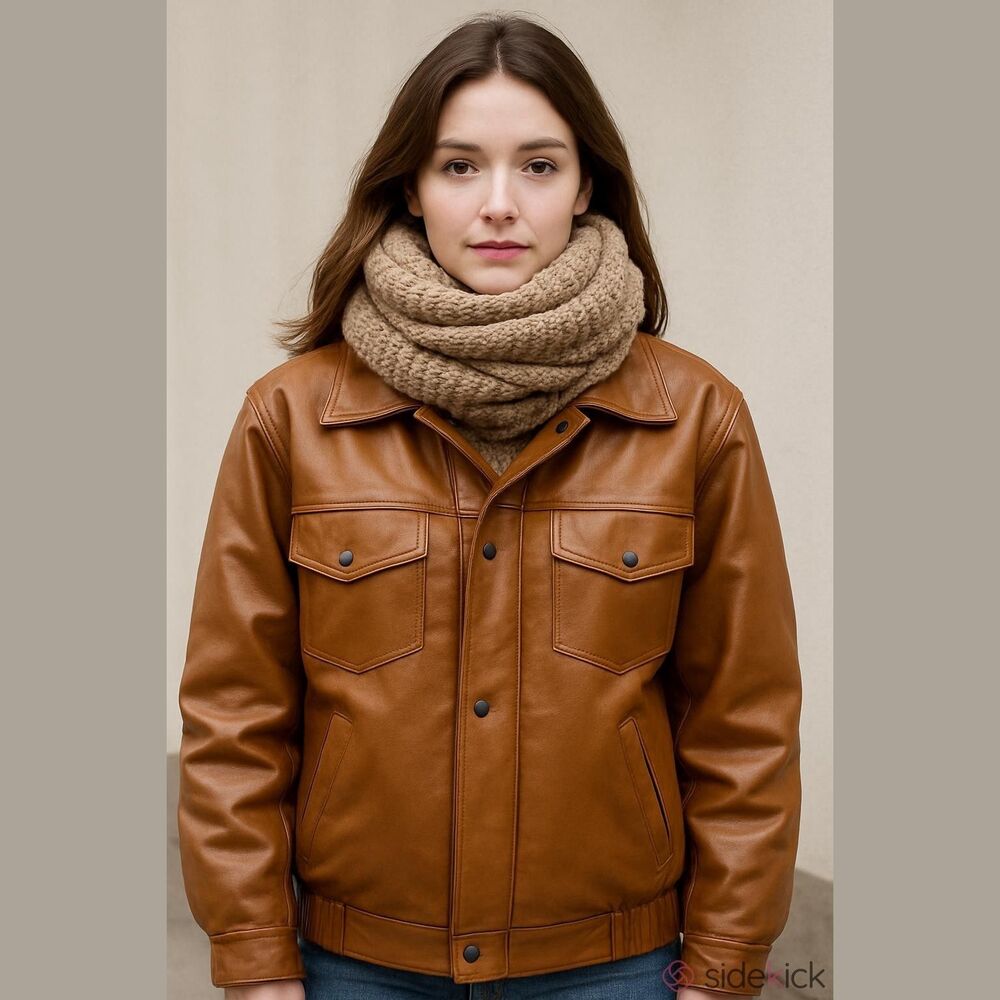 Unisex Faux Leather Jacket, Size Men's Small/Women's Medium